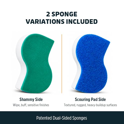 Boat Eraser Dual-Sided Marine Cleaning Sponges - Fiberglass Vinyl Gelcoat 4 Pack