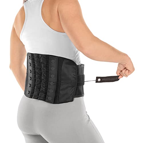 Adjustable Lumbar Support Belt for Lower Back Pain Relief, Fits 28-60" Waist