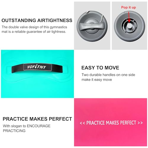 VOFiTNY Pink & Mint Air Barrel Tumbling Gymnastics Trainer 4ft x 2.5ft