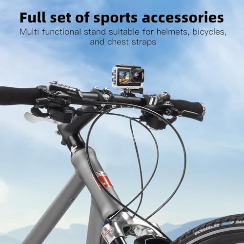 Fceoul Action Camera 1080P FHD 16MP Waterproof Dual Screen Black