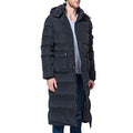 Men's Black Medium Winter Puffer Coat with Hood - Packaged Long Jacket