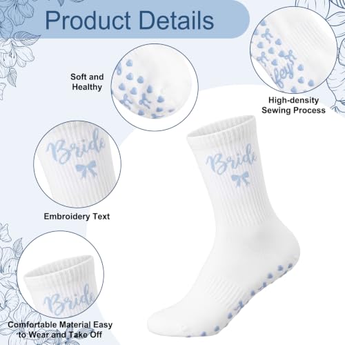 Bride Crew Socks Non Slip Wifey Wifey Bride to Be Gifts White Cotton Wedding Socks