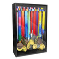Medal Display Case with Tempered Glass and 60+ Medal Holders