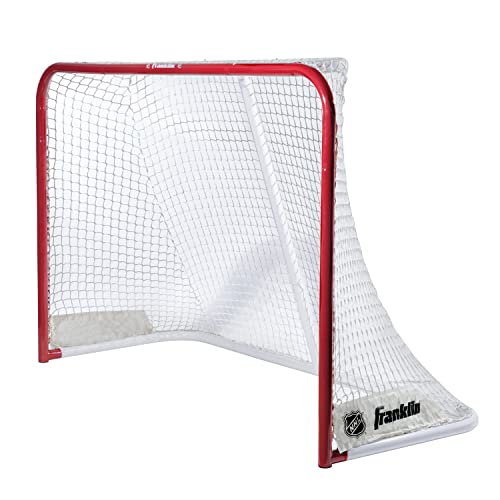 Hockey Goal Set with Steel Frame & Heavy-Duty Net - Red/White, 72x48 Inches
