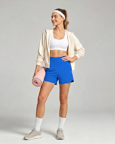 3.5" Women's Running Shorts with Pockets - Small, Light Blue