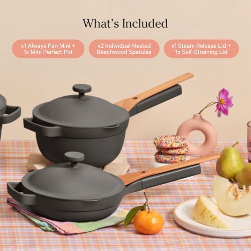 Mini Cookware Duo - Steam - 6 Piece Ceramic Nonstick Set for Small Meals