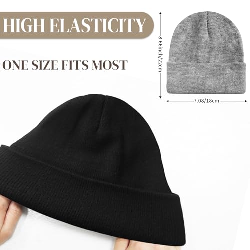 Unisex Knit Beanie Hat for Men Women - Warm Winter Cuffed Skull Cap - Green - 1 Pack
