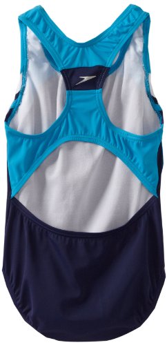 Speedo Girl's One-Piece Swimsuit Infinity Splice Thick Strap - Deep Water 14