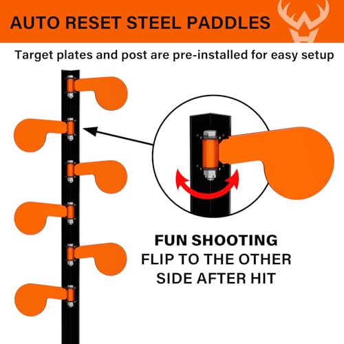 AR500 Steel Dueling Tree Shooting Target Kit with Stand and Paddles