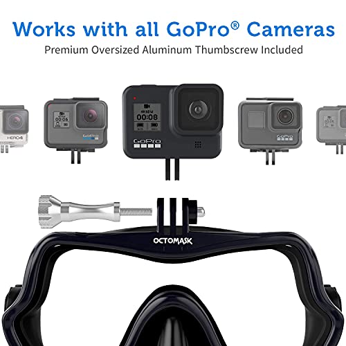 OCTOMASK Frameless Black Scuba Mask with Built-in GoPro Mount - Snorkeling & Diving