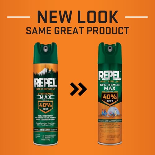 Repel Sportsmen Max Mosquito & Insect Repellent 6.5 Oz - 12 Pack, 40% DEET, Aerosol Spray