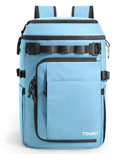 TOURIT Slate Blue Backpack Cooler with 38 Cans, Dual Insulated Compartments