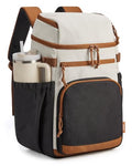 Insulated Double Deck Lunch Cooler Backpack - Black, 30 Can Capacity