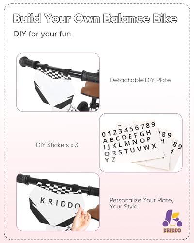 KRIDDO White 2-in-1 Kids Tricycle & Balance Bike for 2 Year Olds