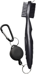 NuRich Tiger Golf Club Groove Brush Cleaner - Lightweight Dual Bristle Tool with Retractable Zip-Line Carabiner