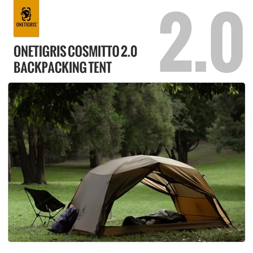 OneTigris COSMITTO 2-Person Lightweight Waterproof Camping Tent - Coyote Brown