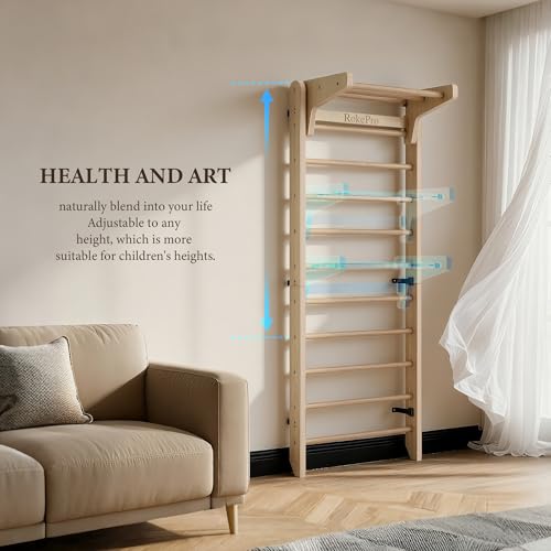 Multi-Function Wall-Mounted Gymnastics Ladder for Kids & Adults - Indoor Fitness Bar