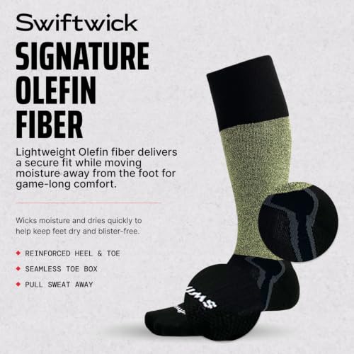 Swiftwick Hockey 360° Cut-Resistant Moisture-Wicking Socks - Medium Black