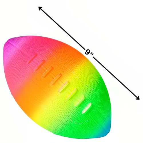 Rainbow Football - 9-Inch Colorful Outdoor Soccer Ball for Kids & Parties