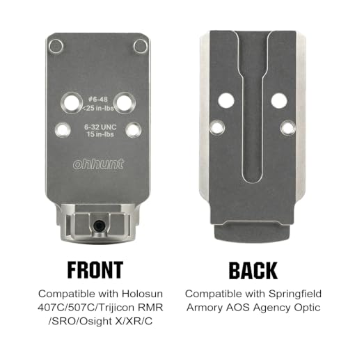 Titanium Adapter Plate for AOS Agency Optic Mounting - 1911 DS/A14B Compatibility