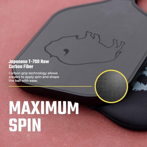 Bison Paddles The Rampage Control Carbon Fiber Pickleball Paddle - Spin & Precision