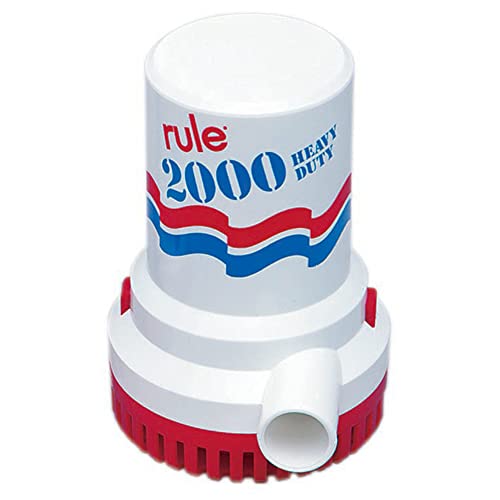 Rule 2000 GPH Bilge Pump 12V Submersible Marine Pump - Quiet, Durable, Includes Strainer - Variation of THIS listing