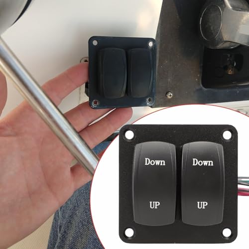 12V/24V Waterproof Marine Trim Tab Switch Kit Double Rocker Control Panel