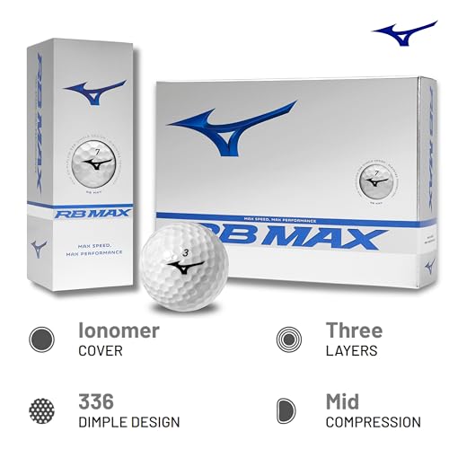 Mizuno RB MAX Golf Balls White 3 Dozen | Tour Performance & Durability