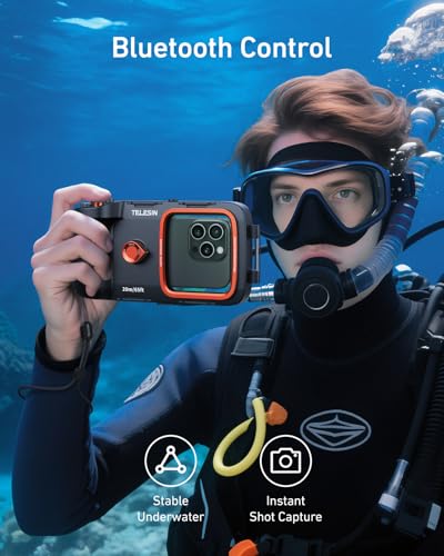 TELESIN 20M/65ft Underwater Phone Case for Snorkeling & Diving Waterproof Housing