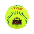 Baden ISA® Slowpitch Softballs 12 Inch Optic Yellow Synthetic Cover, Green Stitching