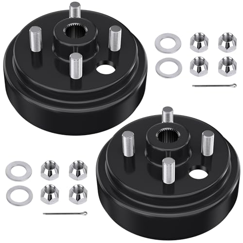 Rzcazzide Black 2-Pack EZGO TXT Brake Drums 30 Tooth Spline 1 Inch Large Hole