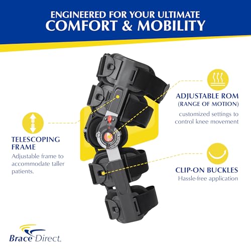 Post-Op Knee Brace with Adjustable ROM Hinge - Thigh Up to 30.5 Inches - Brace Only / Regular