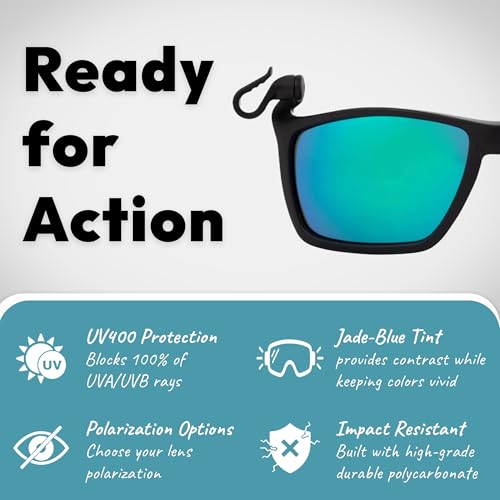 UNDERDOG Jade Polarized Oliver Clip-To-Hat Sunglasses - Unisex UV Protection