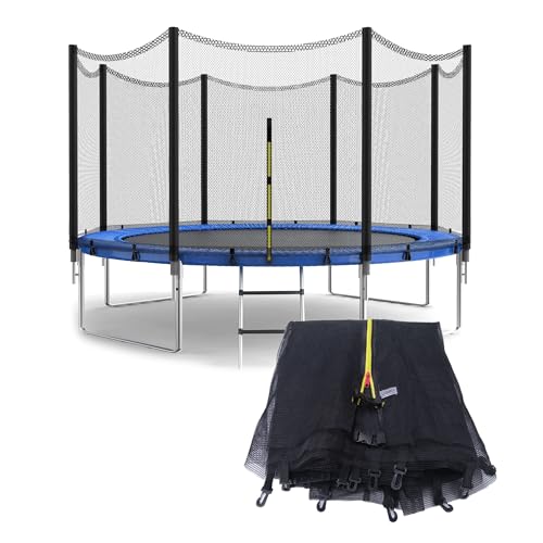 Black 10 ft Trampoline Safety Net Replacement for Garden Trampolines - 6 Poles