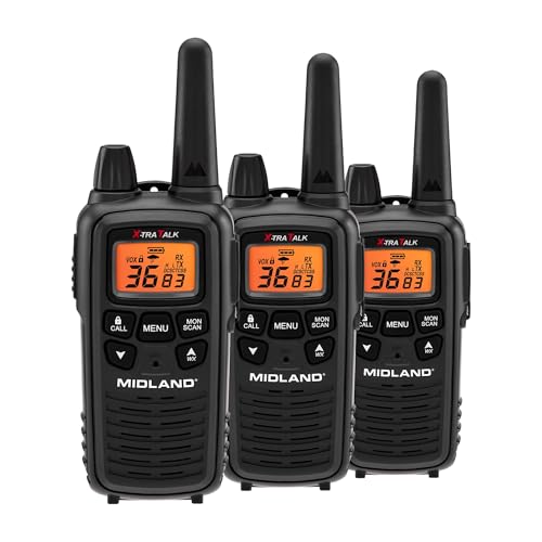 3 Pack Long Range Walkie Talkies with NOAA Weather Alerts - Black