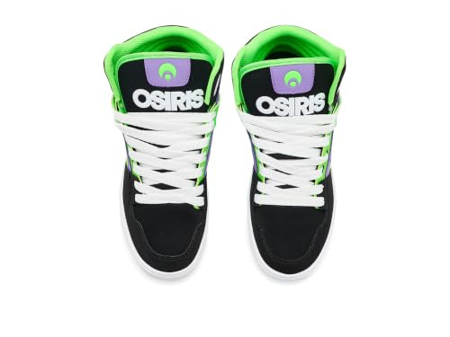Osiris Men's Clone Skate Shoes Lime Black Purple 9 - Durable Skate Sneakers