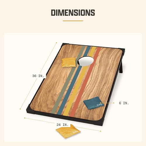 EastPoint Sunset Cornhole Board Set - 2'x3' Yard Game with 8 Bean Bags