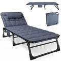 Folding Camping Cot for Adults with Adjustable Recline & Pillow - Portable Outdoor Bed