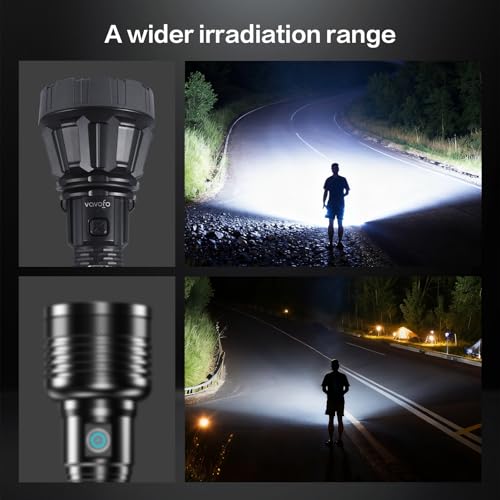 Rechargeable LED Flashlight 350 Lumens Tactical with 4 Modes & Shoulder Strap