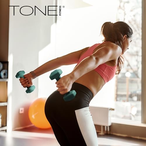 Purple 20 lb Neoprene Dumbbell Pairs with Anti-Roll Square Head - Tone Fitness