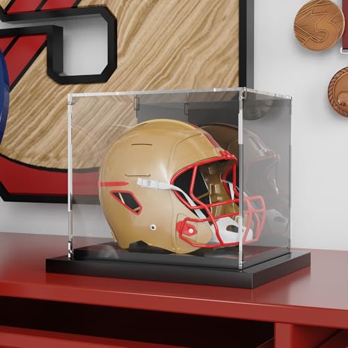 Mini Helmet Display Case with Mirror & Stackable Metal Base - Putros