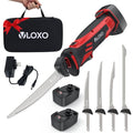 VLOXO Electric Fillet Knife with 4 Stainless Steel Blades & Storage Case - Premium Pack