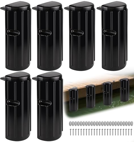 6 Pack Dock Bumpers Fenders Marine-Grade Impact Protectors for Boat & Dock - Black