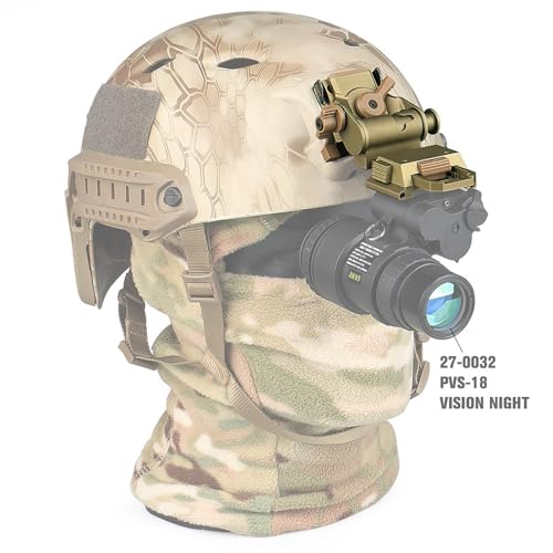 Night Vision Goggles Helmet Mount - Tan Aluminum Adjustable Adapter for PVS15/PVS18