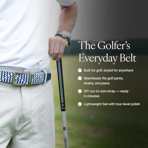 Braided Ratchet Golf Belt - Stretch Fit Up to 50 Inches - Men's Casual & Golf Accessory