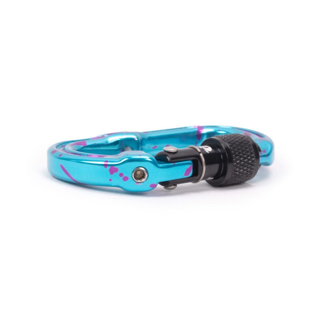 Omega Pacific Micro Raider Captive Aluminum Keylock Screw-Lok - Our Top Carabiner has Been Scaled Down to Create The Ultimate Accessory Connector (Blue Crush)