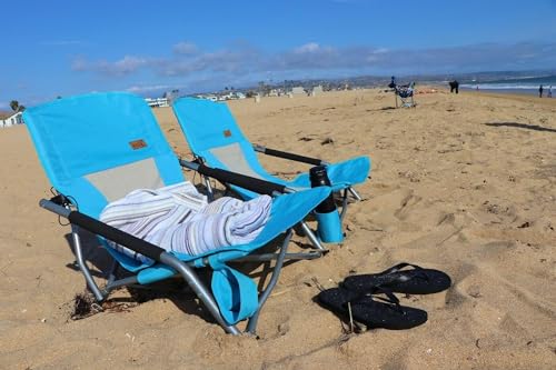 Nice C Ocean_2 Blue Low Beach Folding Chair - Camping & Outdoor Seat