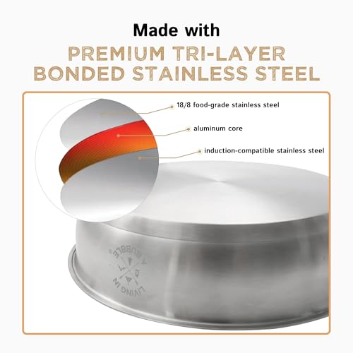 Living in a Bubble 7-Piece Stainless Steel Cooking Set - Compact & Stackable