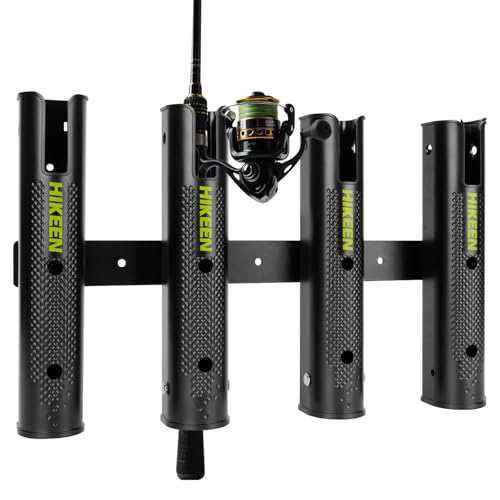 Hikeen 1 Pack Adjustable Wall-Mount Fishing Rod Holder for Boat Kayak Garage