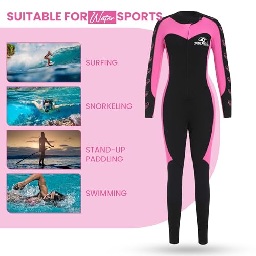 Pink 4mm/3mm Wetsuit for Women - Neoprene Surfing & Water Sports Gear - Tall Size